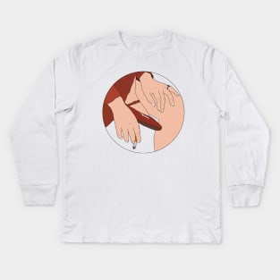 cigarette in hands Kids Long Sleeve T-Shirt